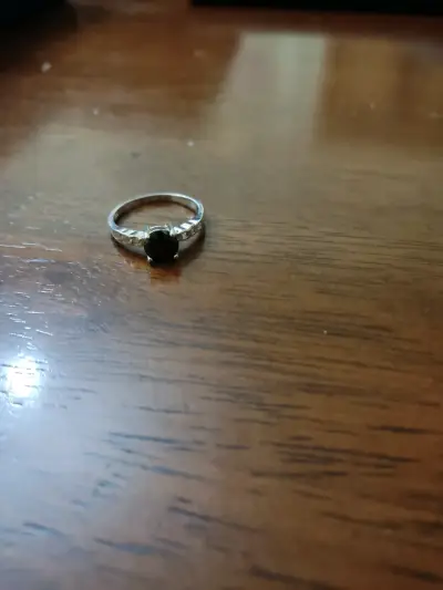 Anillo plata 925 con piedra negra - miniatura 1