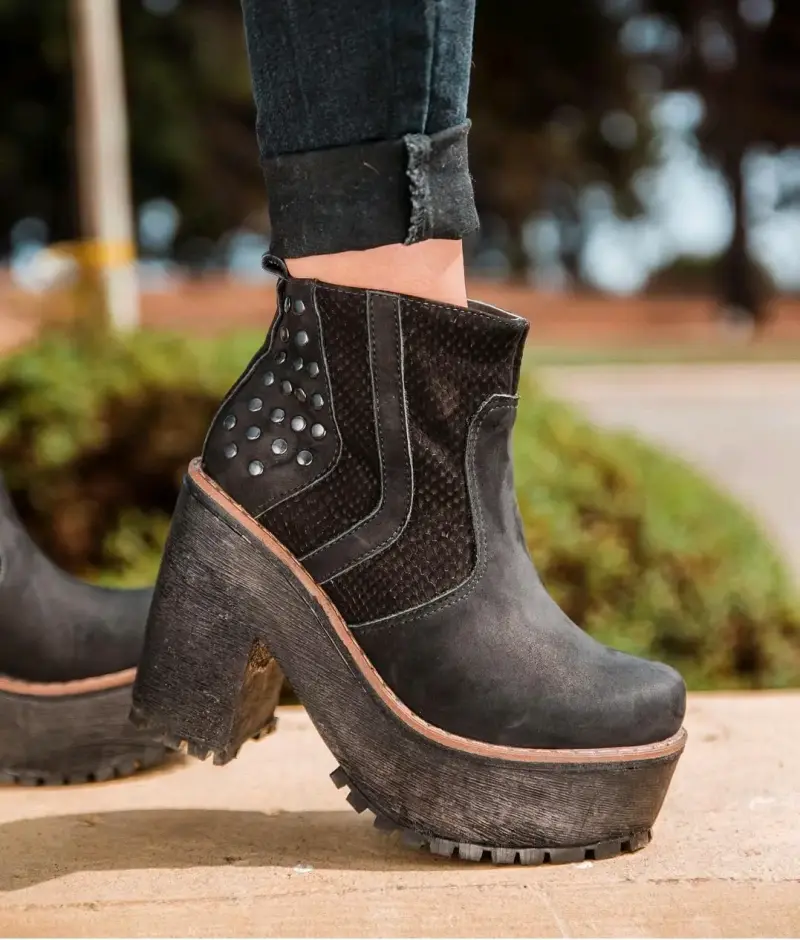 Botines negros con plataforma n37 - 2