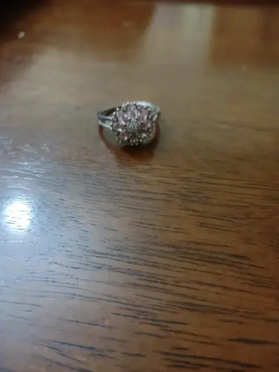 Anillo de flor con detalles rosados plata 925 - miniatura 1