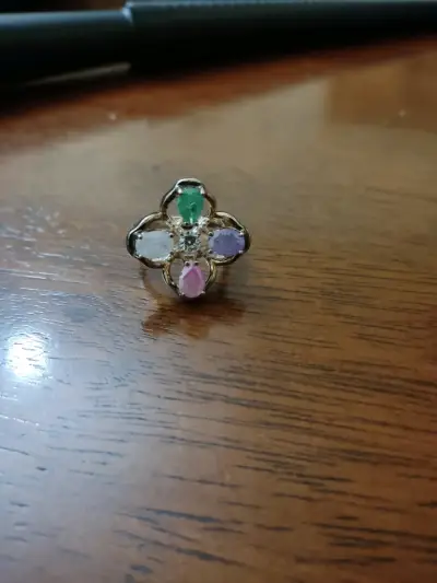 Anillo de plata 925 piedras preciosas - miniatura 1