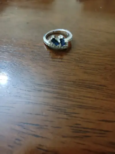 Anillo de plata 925 con piedras azules - miniatura 1