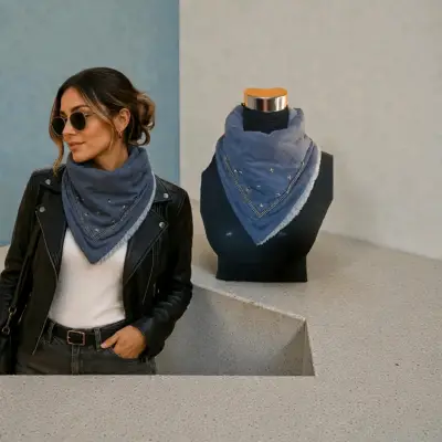 Pañuelo azul con detalles brillantes - miniatura 5