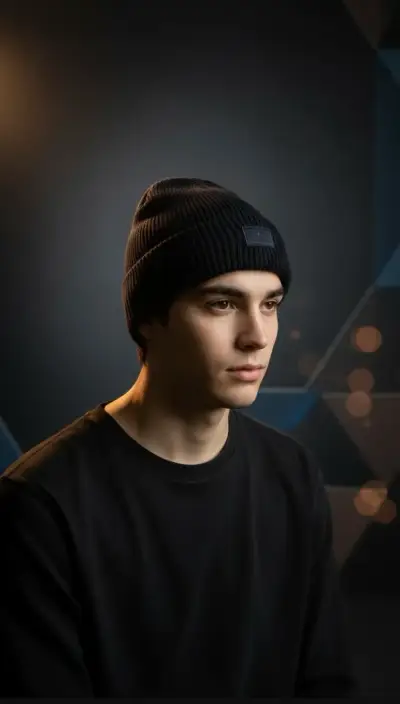 Gorro negro de lana Tommy - miniatura 1