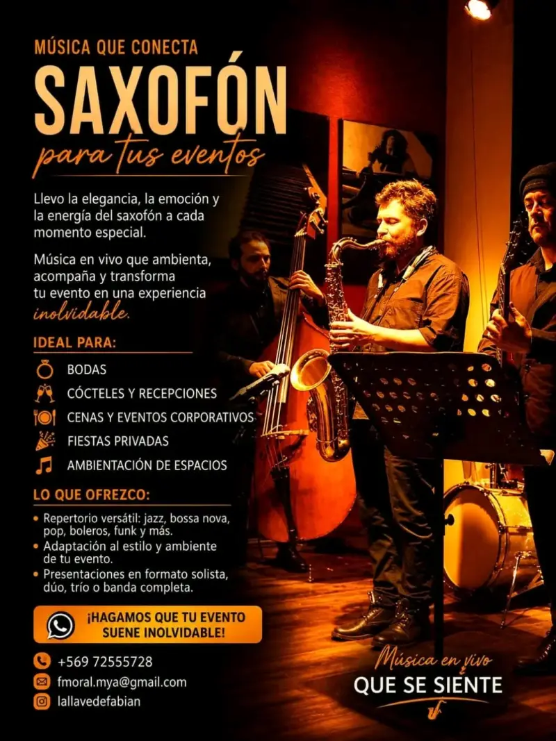 Servicio de saxofón para eventos