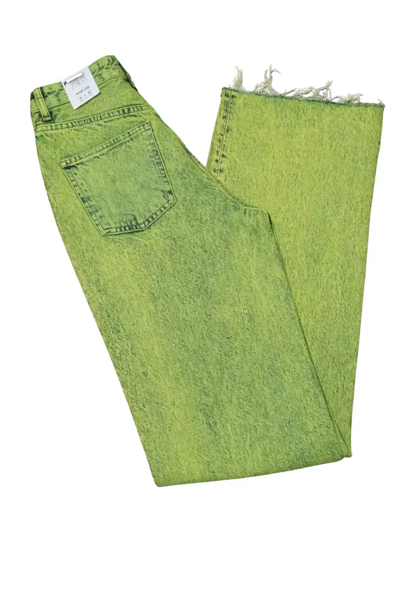 Jeans verde teñido diseño único Zara - 2