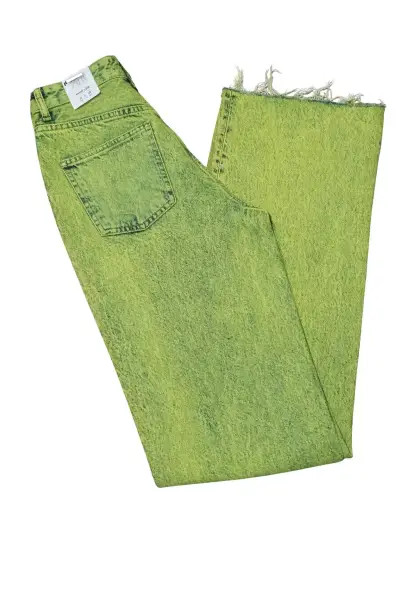 Jeans verde teñido diseño único Zara - miniatura 2