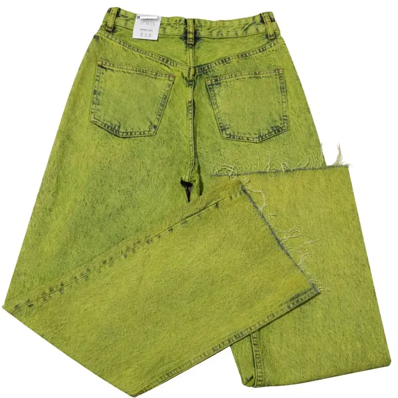 Jeans verde teñido diseño único Zara - 3