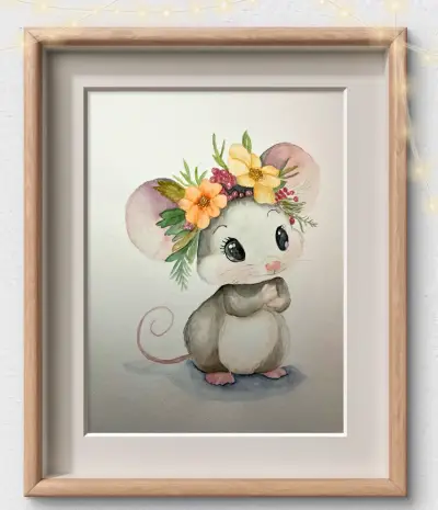 Cuadro infantil con ratóncita - miniatura 2