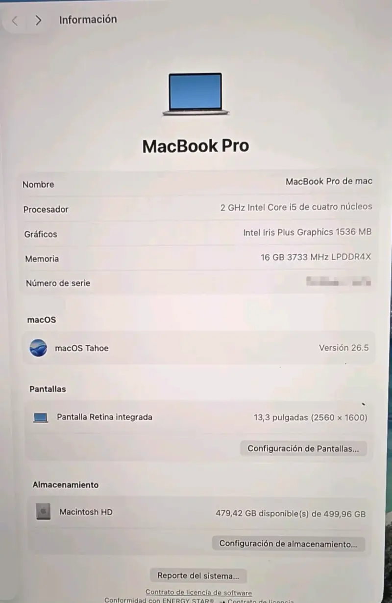 Macbook Pro año 2020 - 6