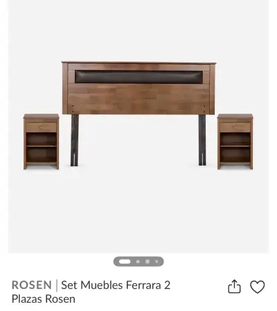 Respaldo  Rosen ferrara 2 plazas y veladores - miniatura 1