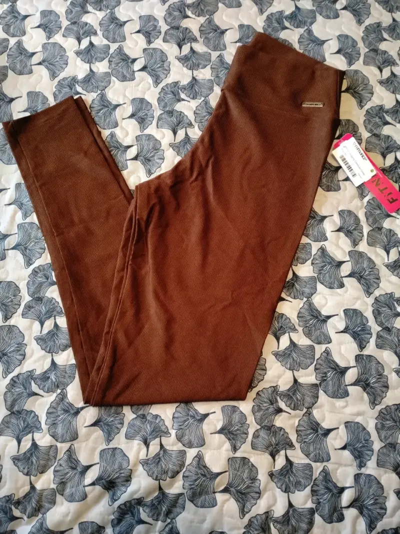 Leggings marrones con etiqueta - 3