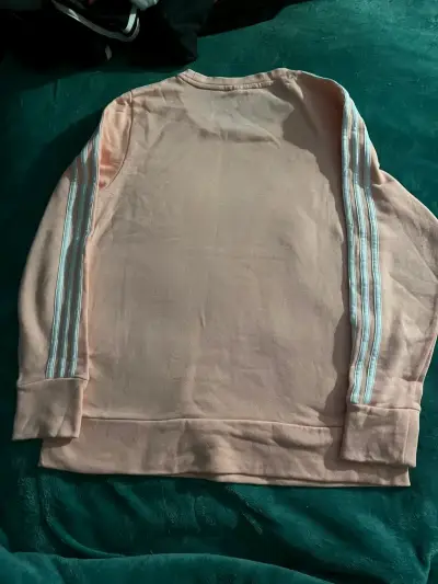 Polerón rosado Adidas con franjas - miniatura 4