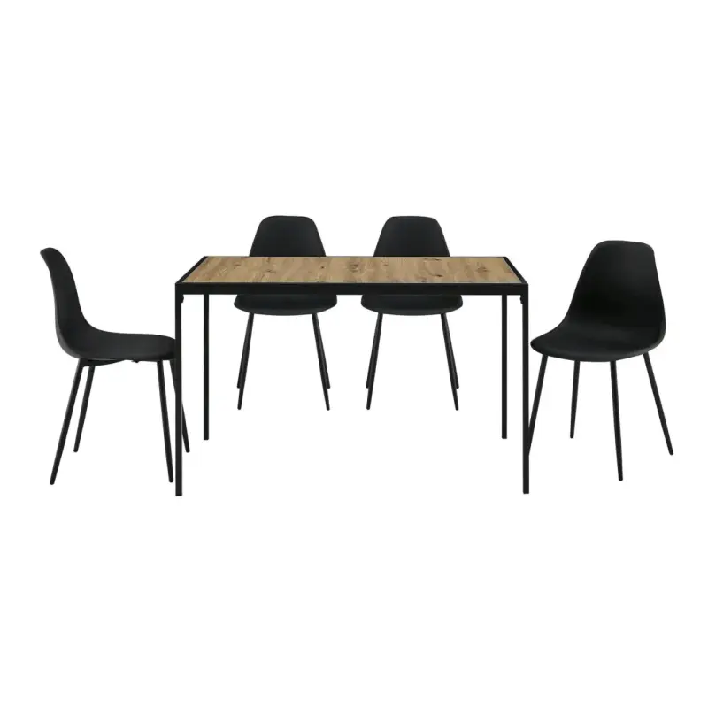Set comedor negro y madera nuevo - 1