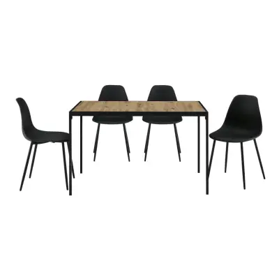 Set comedor negro y madera nuevo - miniatura 1
