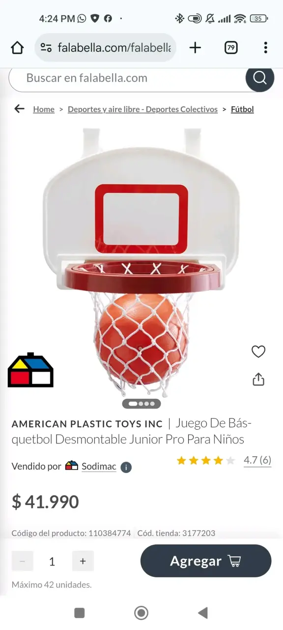 Juego de básquetbol desmontable junior