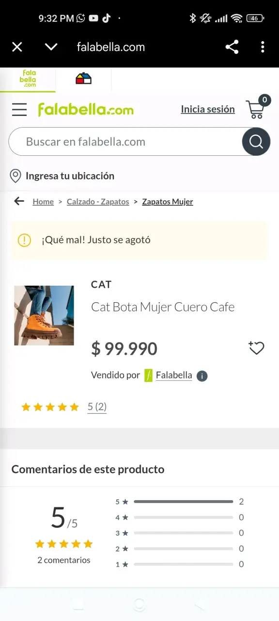 Botas mujer cuero café CAT nuevas ningún uso - 2