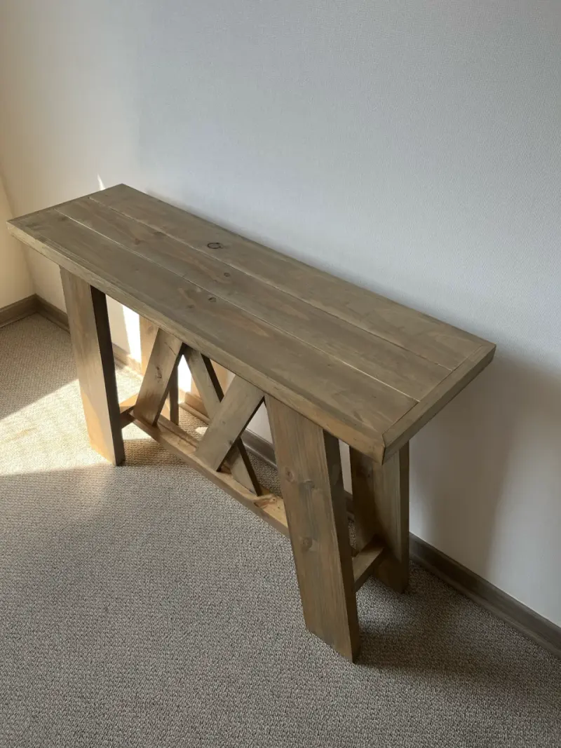 Mesa de arrimo madera rústica - 1
