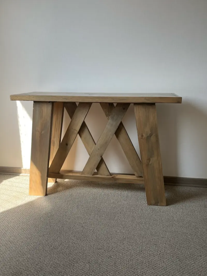 Mesa de arrimo madera rústica - 2