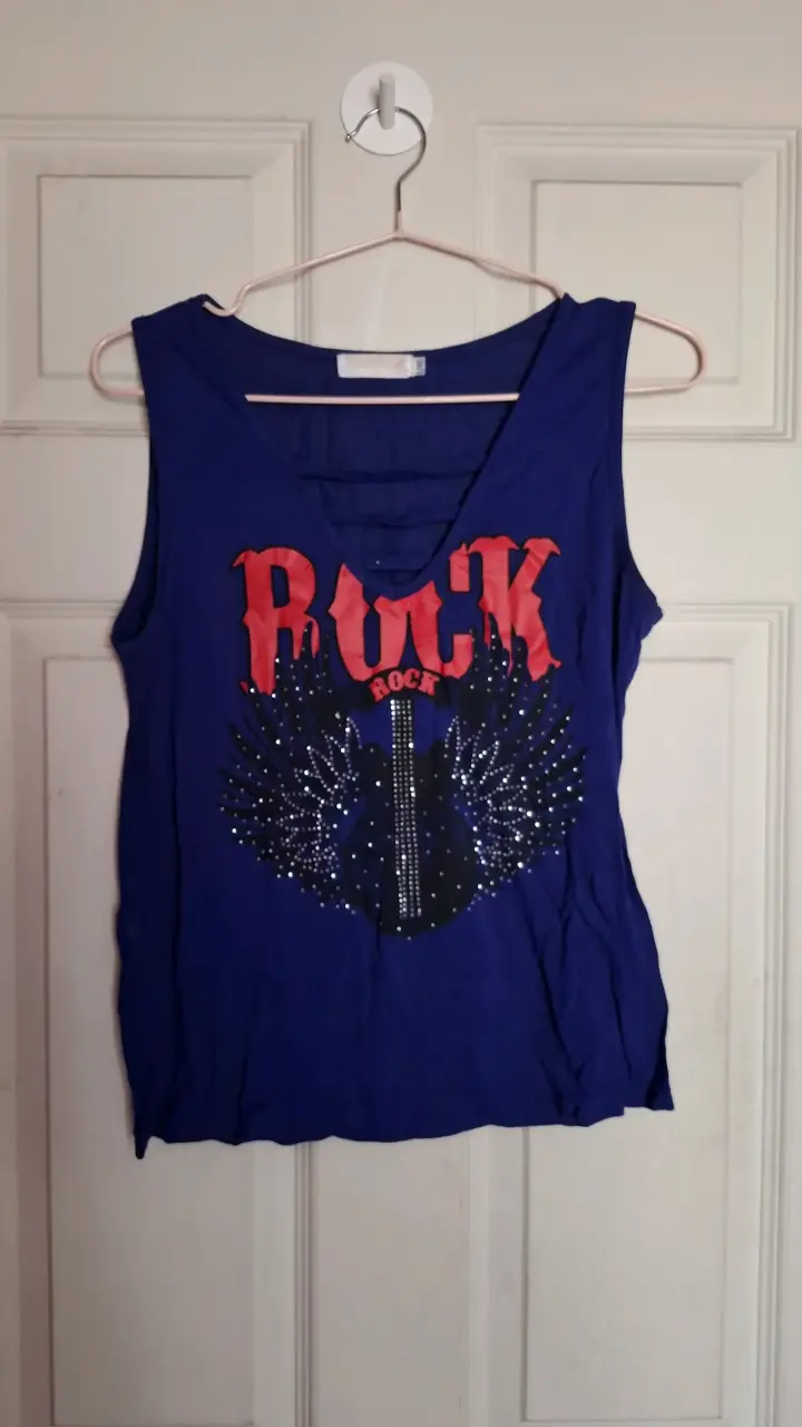 Polera azul rock