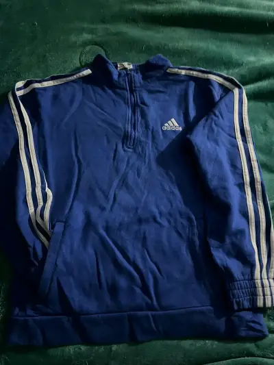 Polerón azul Adidas con cierre - miniatura 1