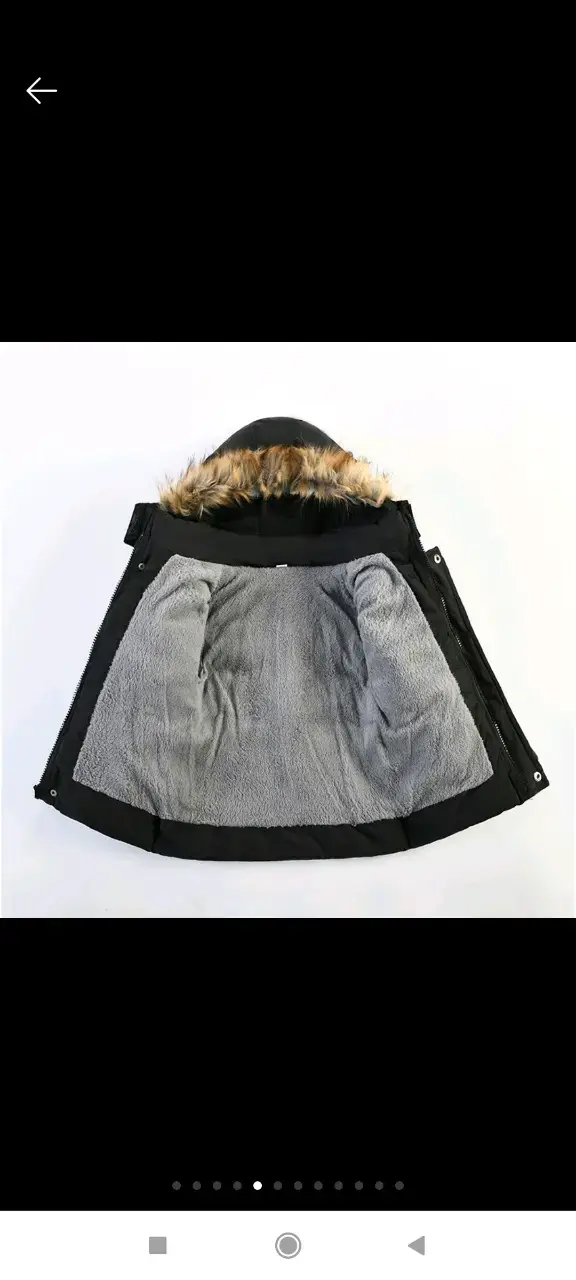 Parka verde con capucha peluda - 3