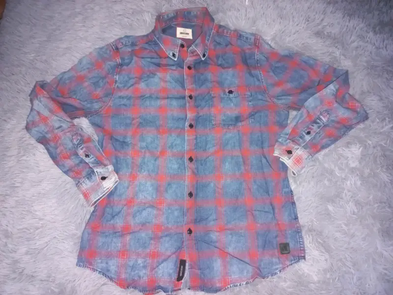 Camisa de franela a cuadros roja - 2