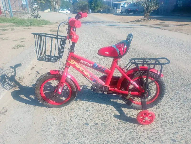 Bicicleta infantil roja con canasto - 2