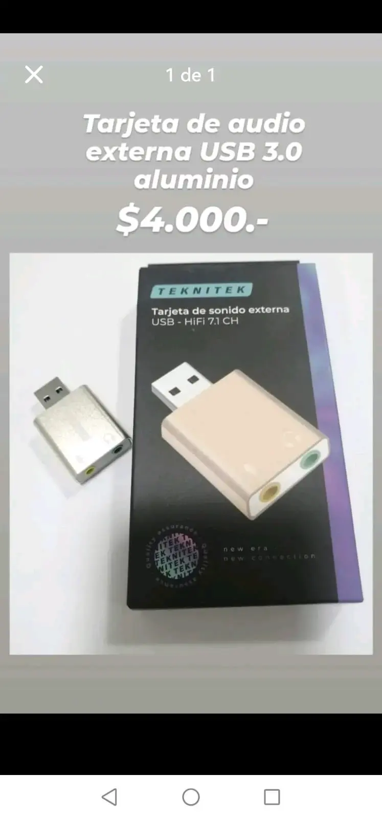 Tarjeta de audio USB 3.0 aluminio
