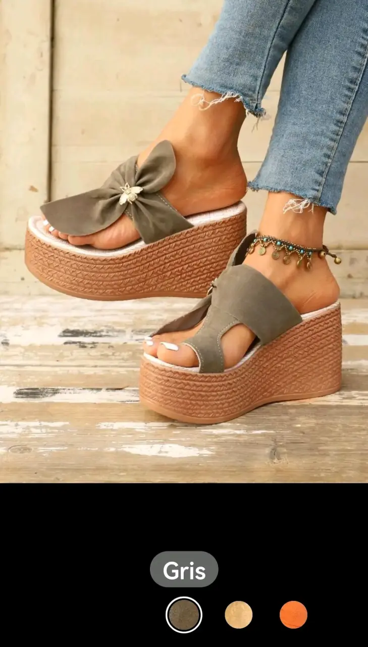 Sandalias gris de plataforma - 3