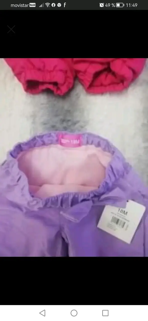 2 Pantalones de bebé lilas y fucsia talla 18 meses - 1