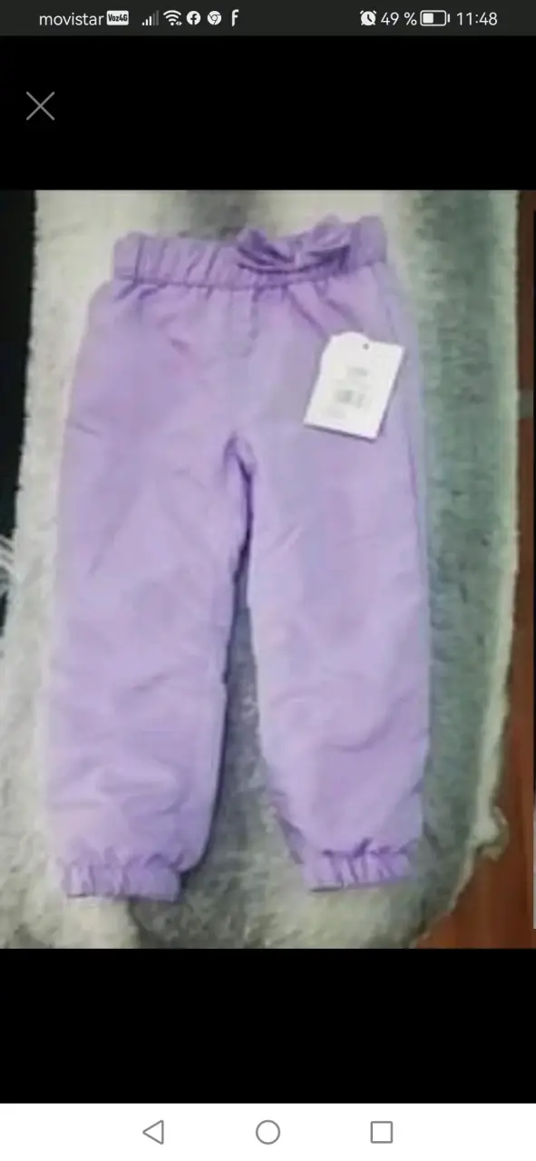 2 Pantalones de bebé lilas y fucsia talla 18 meses - 2