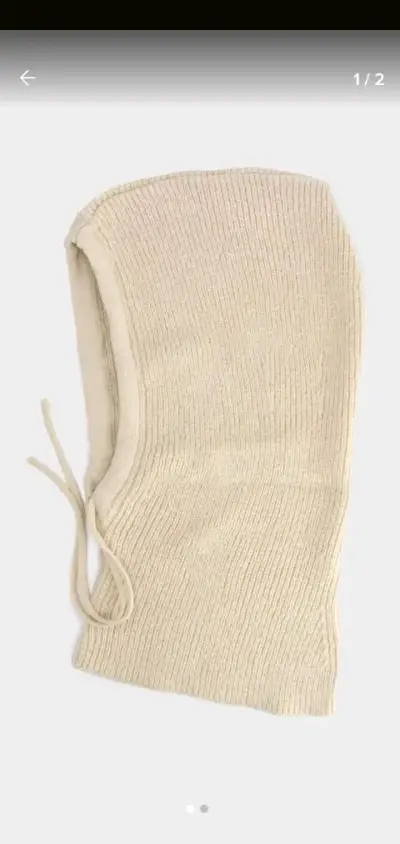 Gorro capucha beige de lana - miniatura 1
