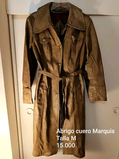 Abrigo de cuero marrón - miniatura 1
