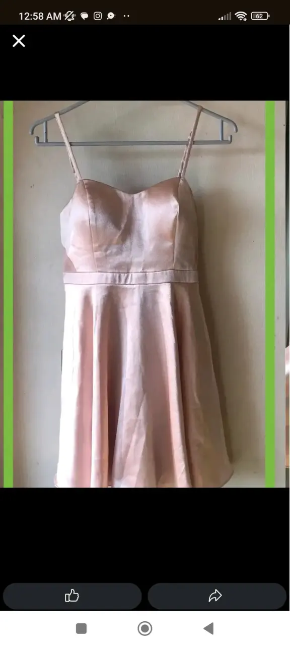 Vestido satinado rosa - 1