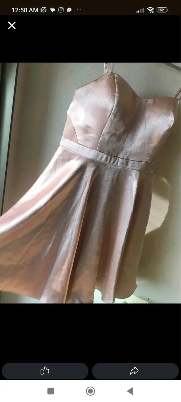Vestido satinado rosa - 2