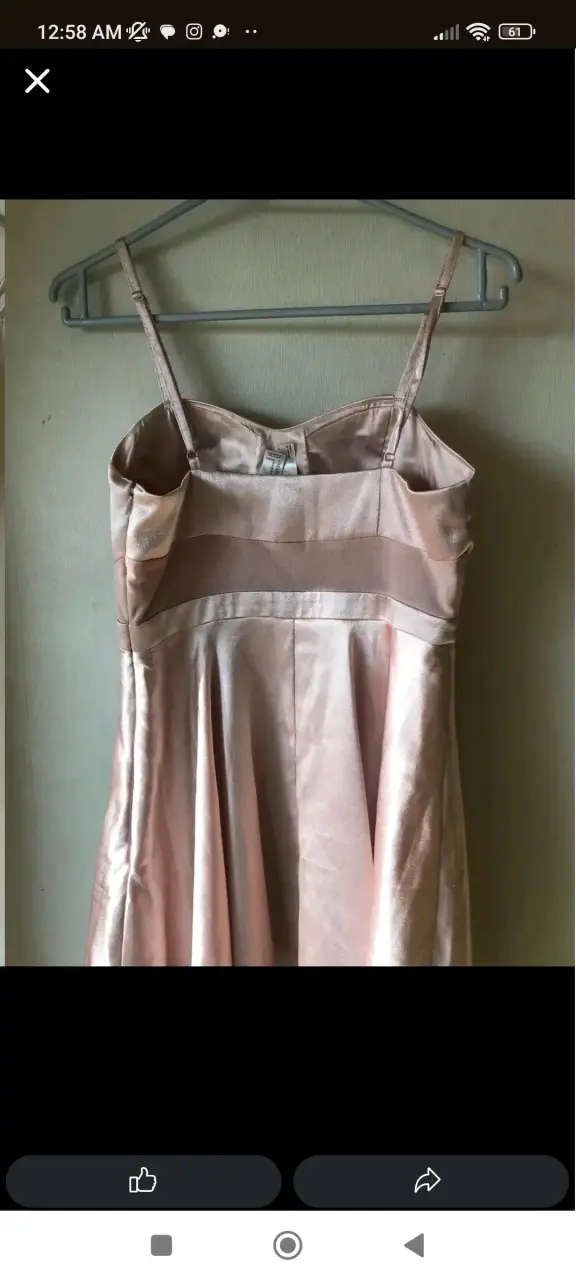 Vestido satinado rosa - 3