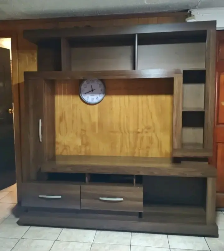 Centro de entretenimiento madera, rack para tv
