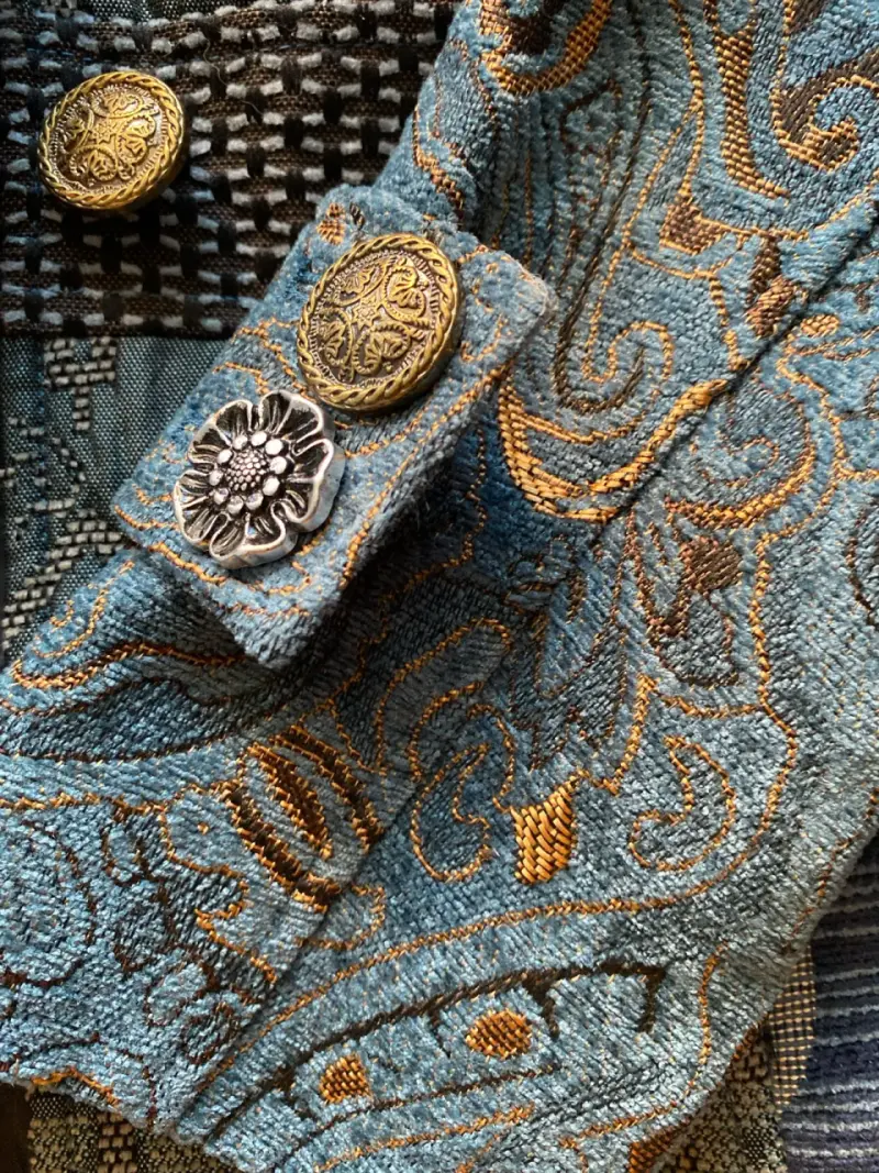 Abrigo estampado azul mujer - 5