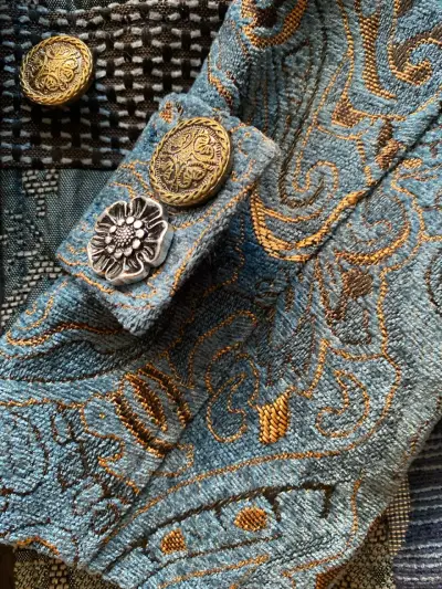 Abrigo estampado azul mujer - miniatura 5
