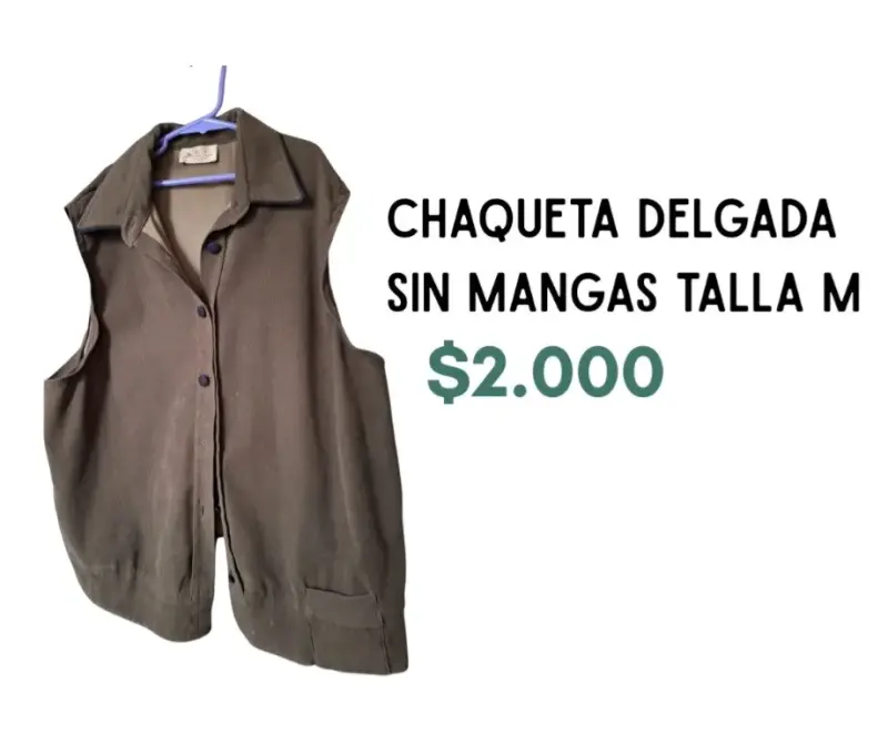Chaleco sin mangas talla M