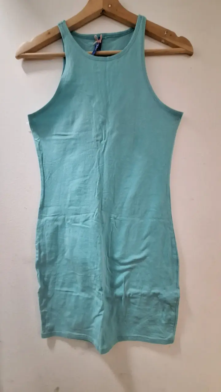 Vestido sin mangas celeste - 1