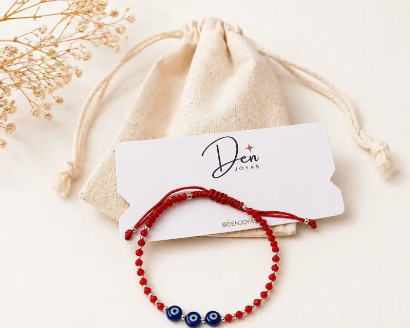 Pulsera roja con dije ojo turco - 2