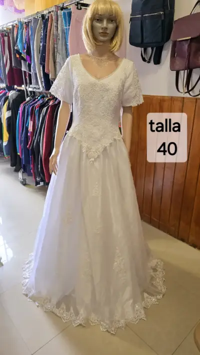 Vestido de novia blanco talla 40 - miniatura 1