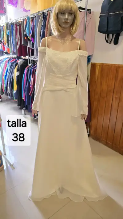 Vestido de novia blanco talla 40 - miniatura 4