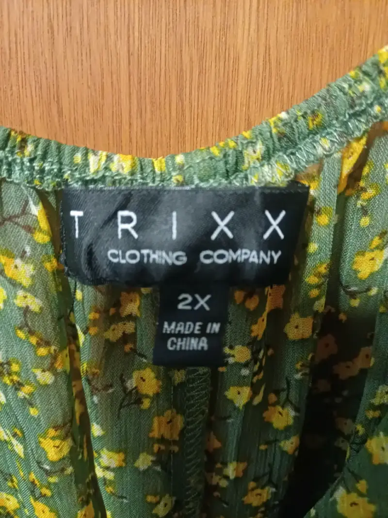 Vestido verde floral con volantes 2 xl - 2