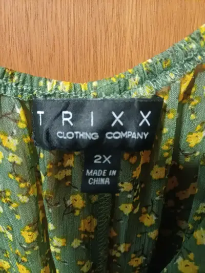 Vestido verde floral con volantes 2 xl - miniatura 2