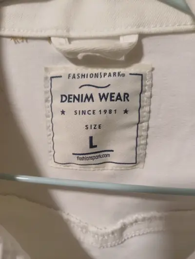 Chaqueta de mezclilla blanca talla L tela elástica - miniatura 2