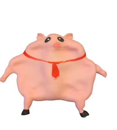 Cerdito antistress con corbata roja - miniatura 2