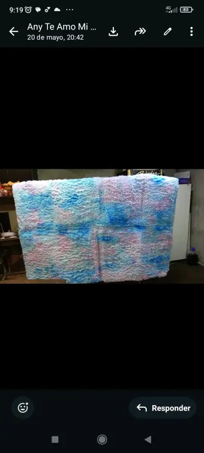 Alfombra multicolor peluda - miniatura 1