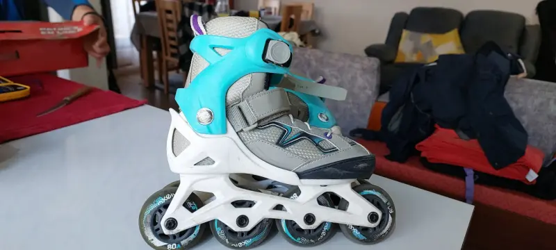 Patines en línea, roller, gris/turquesa 29-33 - 1